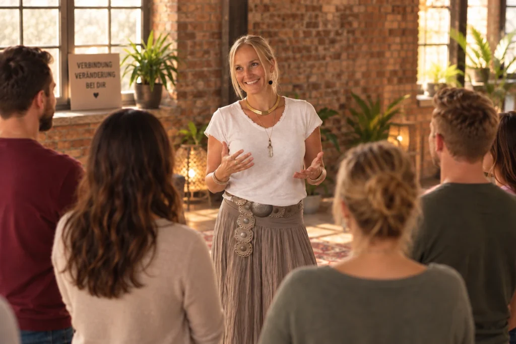 Svenja auf der Lake leitet ein Aufstellungsseminar in Essen